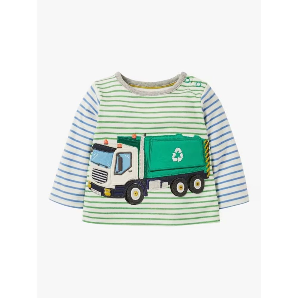 Baby Boden Recycling Truck Applique Top - Lift the Flap